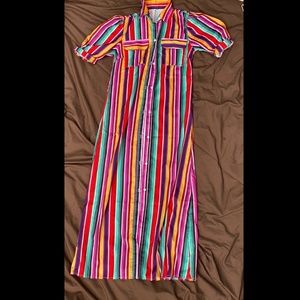 No Brand Striped Collared Dress